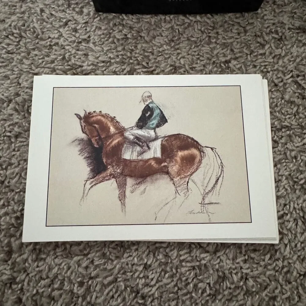 Vintage Hallmark Thoroughbred Note Cards Blank Stationery Boxed Set Horse Racing